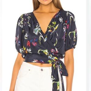 Gorgeous Tanya Taylor Leiria Floral Wrap Blouse Size 4 Brand New with tags $325
